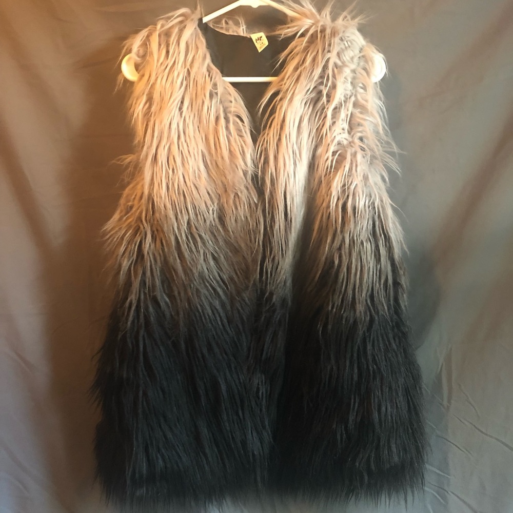 Ombré furry vest